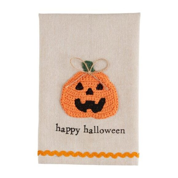 NWT Mud Pie Happy Halloween Crochet Towel 21" X 14" - Picture 1 of 1